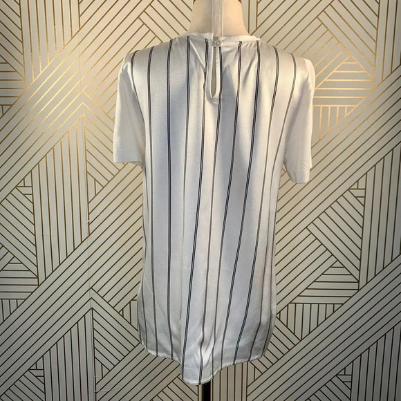 St John Heavy Sleek Mixed-Media Top with Stripe - Picture 9 of 12